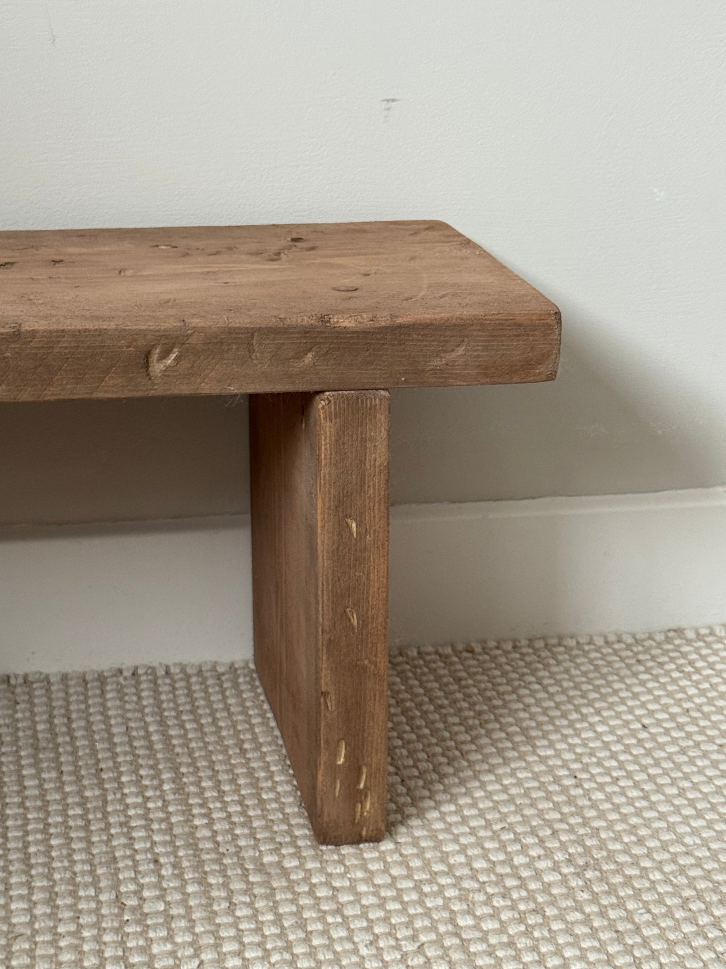 Handmade Aged Effect Wood Stool - Delilah