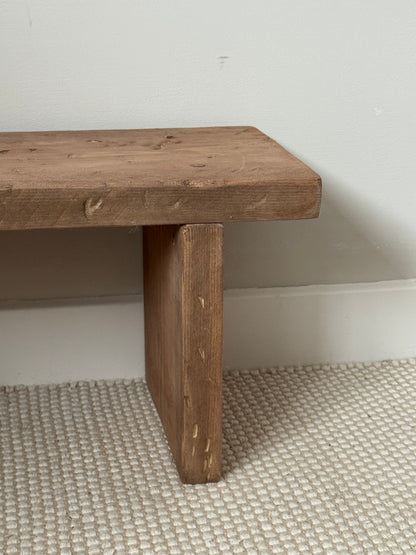 Handmade Aged Effect Wood Stool - Delilah
