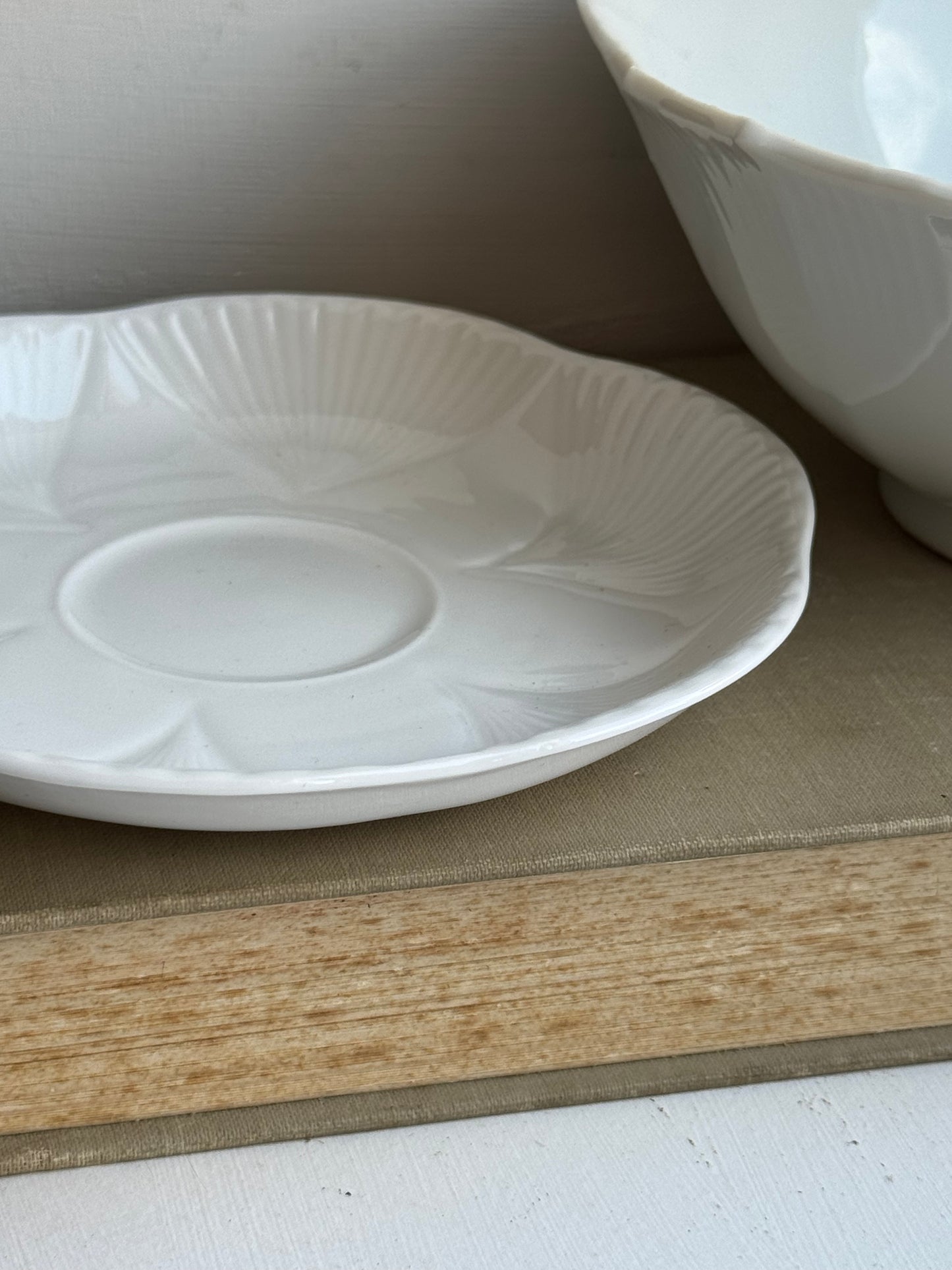 Vintage White Flower Dish