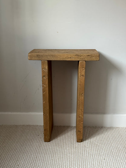 Handmade Aged Effect Wood Stool - Margot