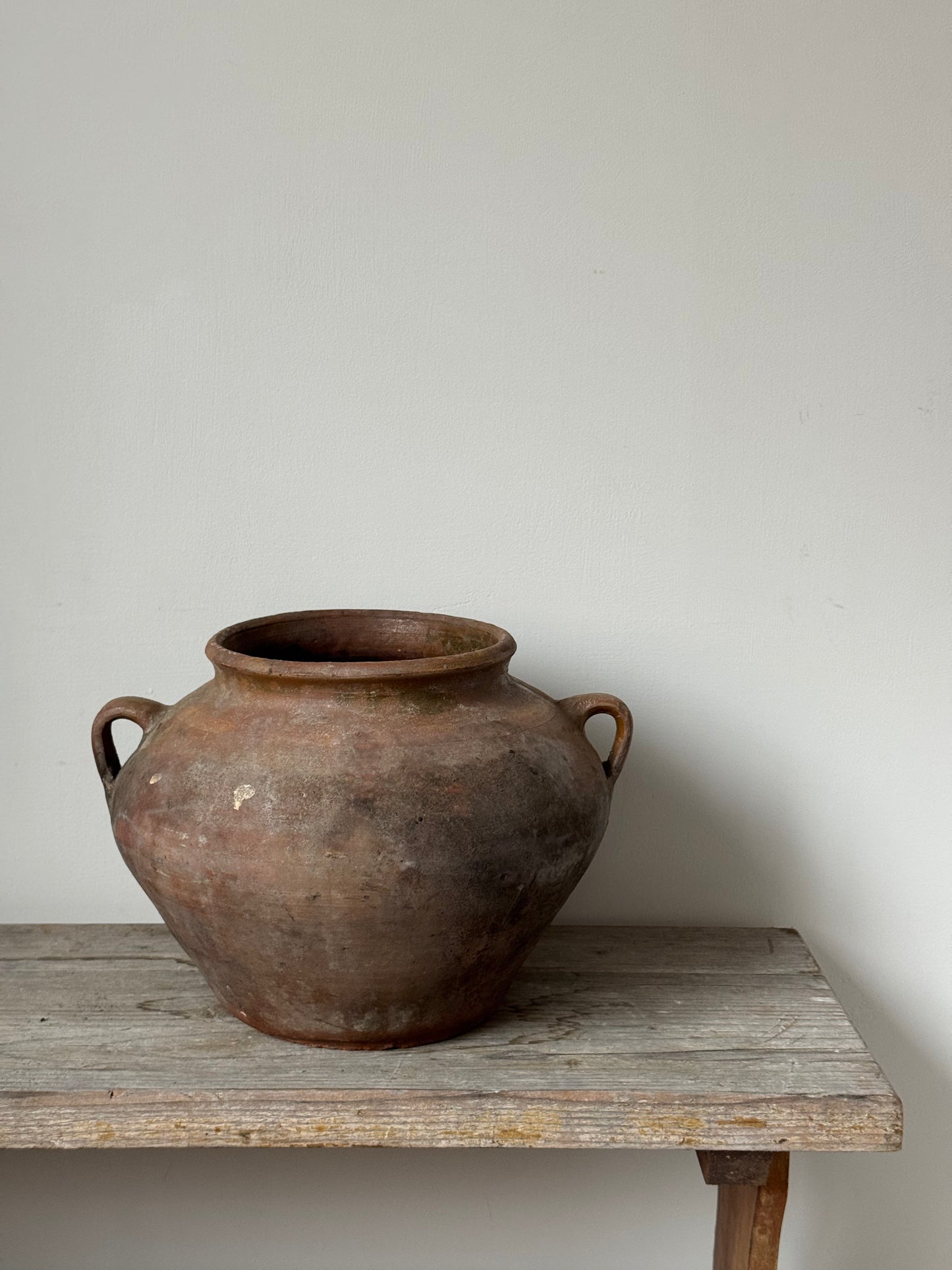Wide Antique Romanian Twin Handled Urn