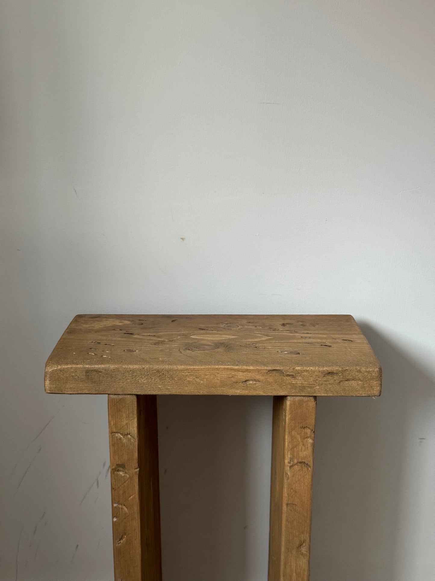 Handmade Aged Effect Wood Stool - Margot