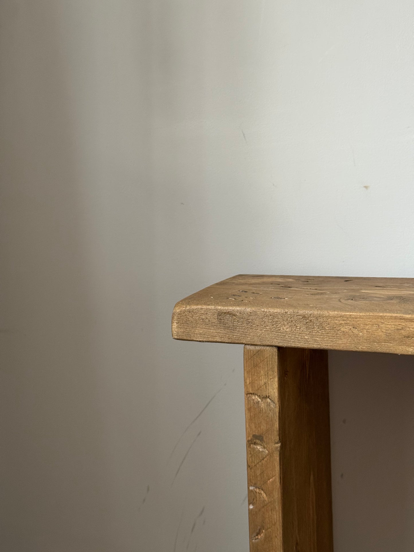 Handmade Aged Effect Wood Stool - Margot