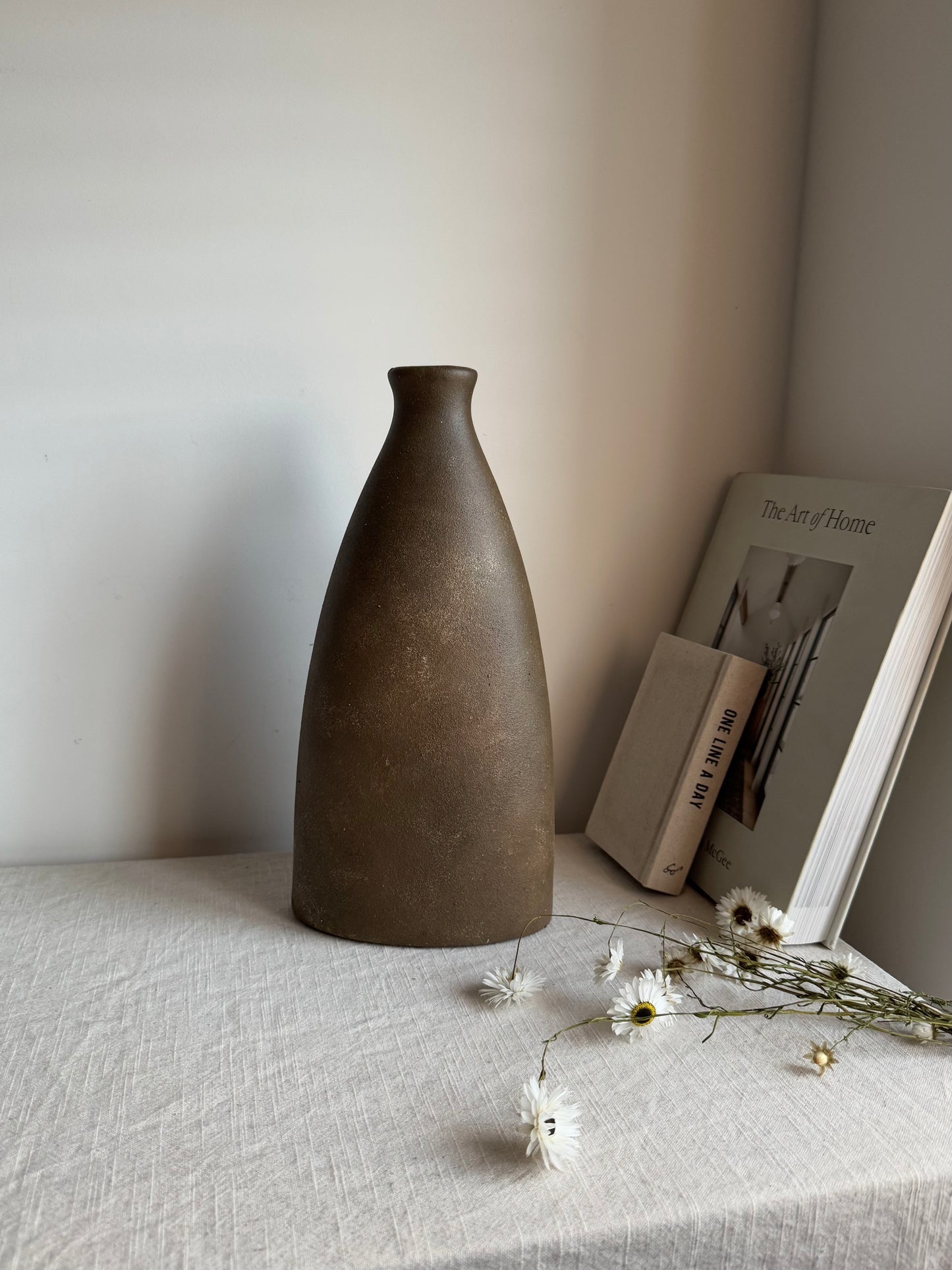 EARTH  | earthy brown tapered bottle-neck vase