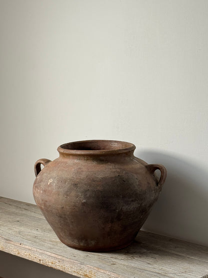Wide Antique Romanian Twin Handled Urn