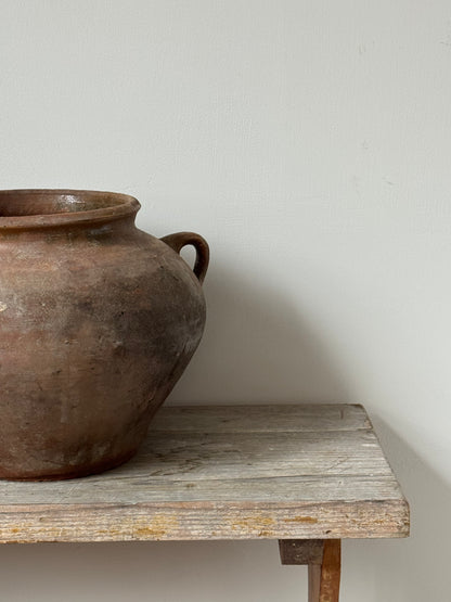 Wide Antique Romanian Twin Handled Urn