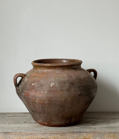 Wide Antique Romanian Twin Handled Urn