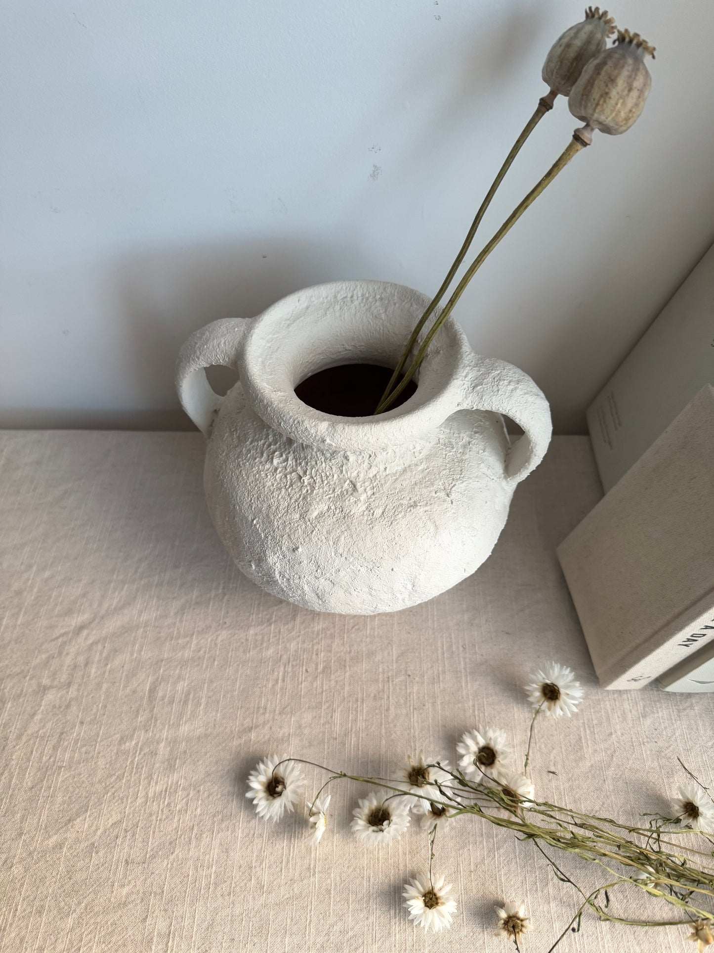 CLOUD  |  textured off-white/light beige double handled vase