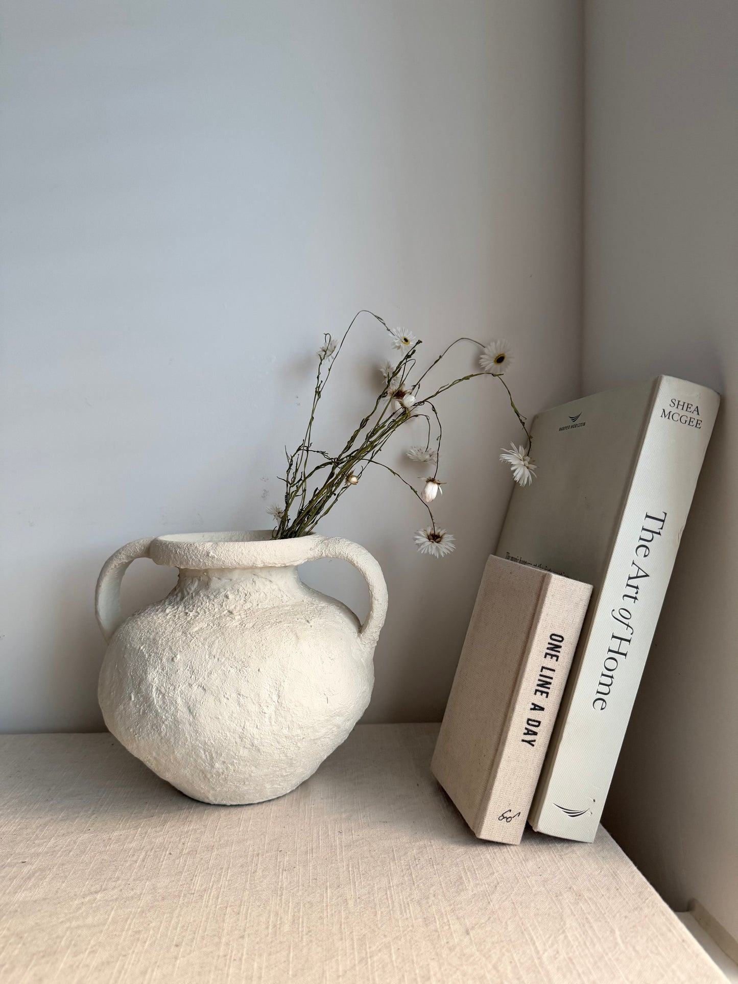 CLOUD  |  textured off-white/light beige double handled vase