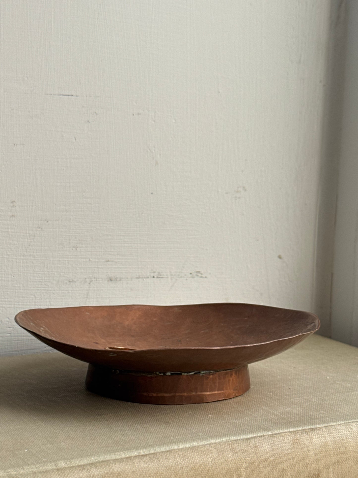 Vintage Copper Pedestal Dish