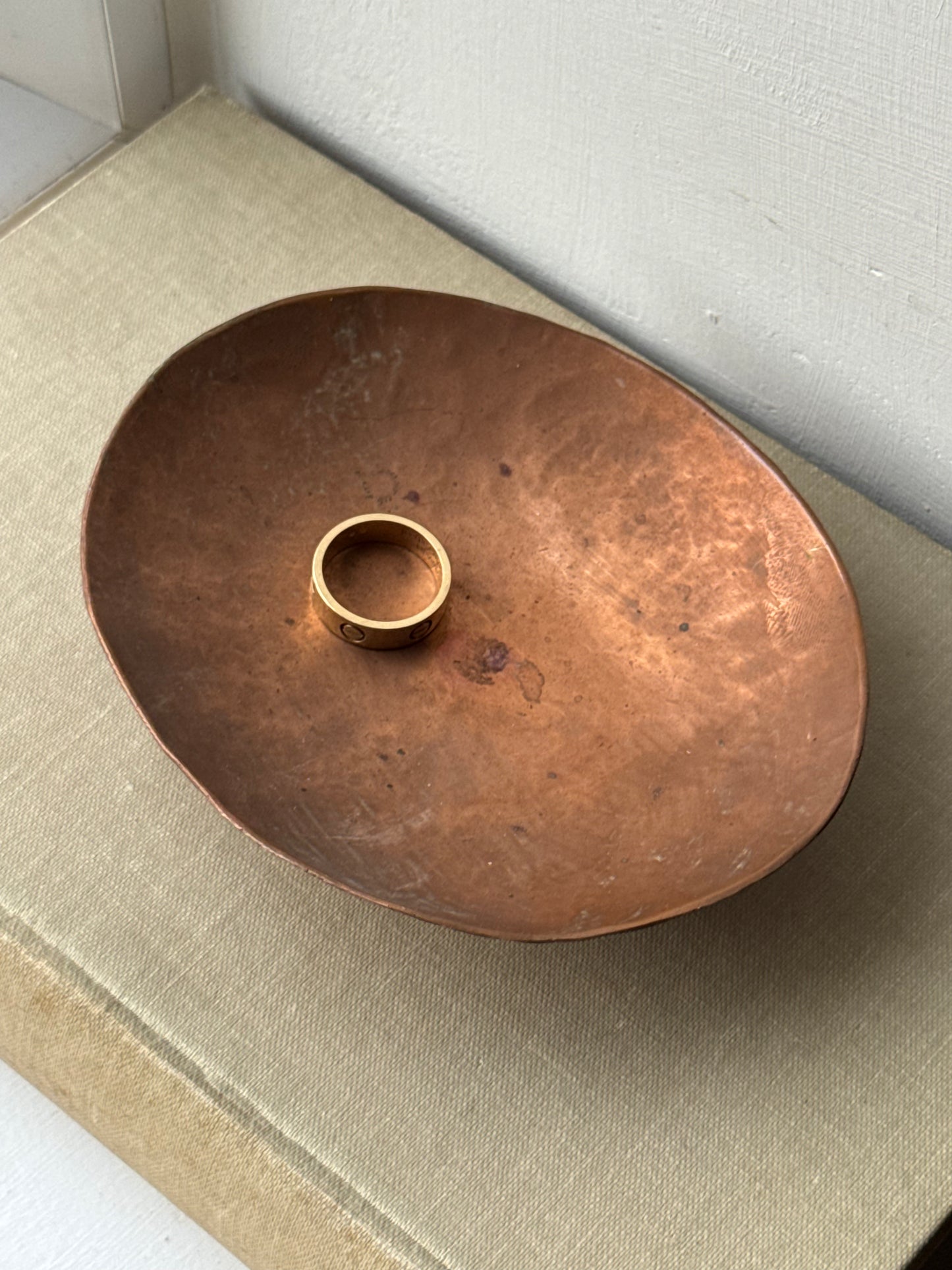 Vintage Copper Pedestal Dish