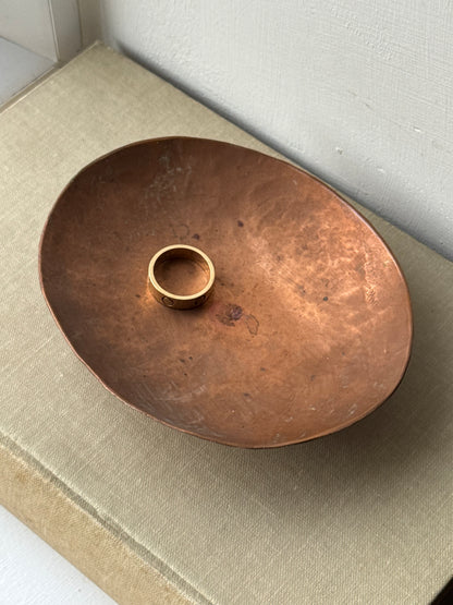 Vintage Copper Pedestal Dish