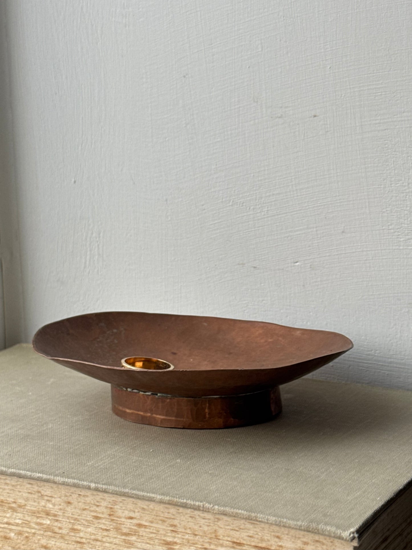 Vintage Copper Pedestal Dish