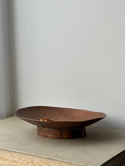 Vintage Copper Pedestal Dish