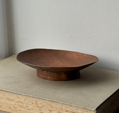Vintage Copper Pedestal Dish