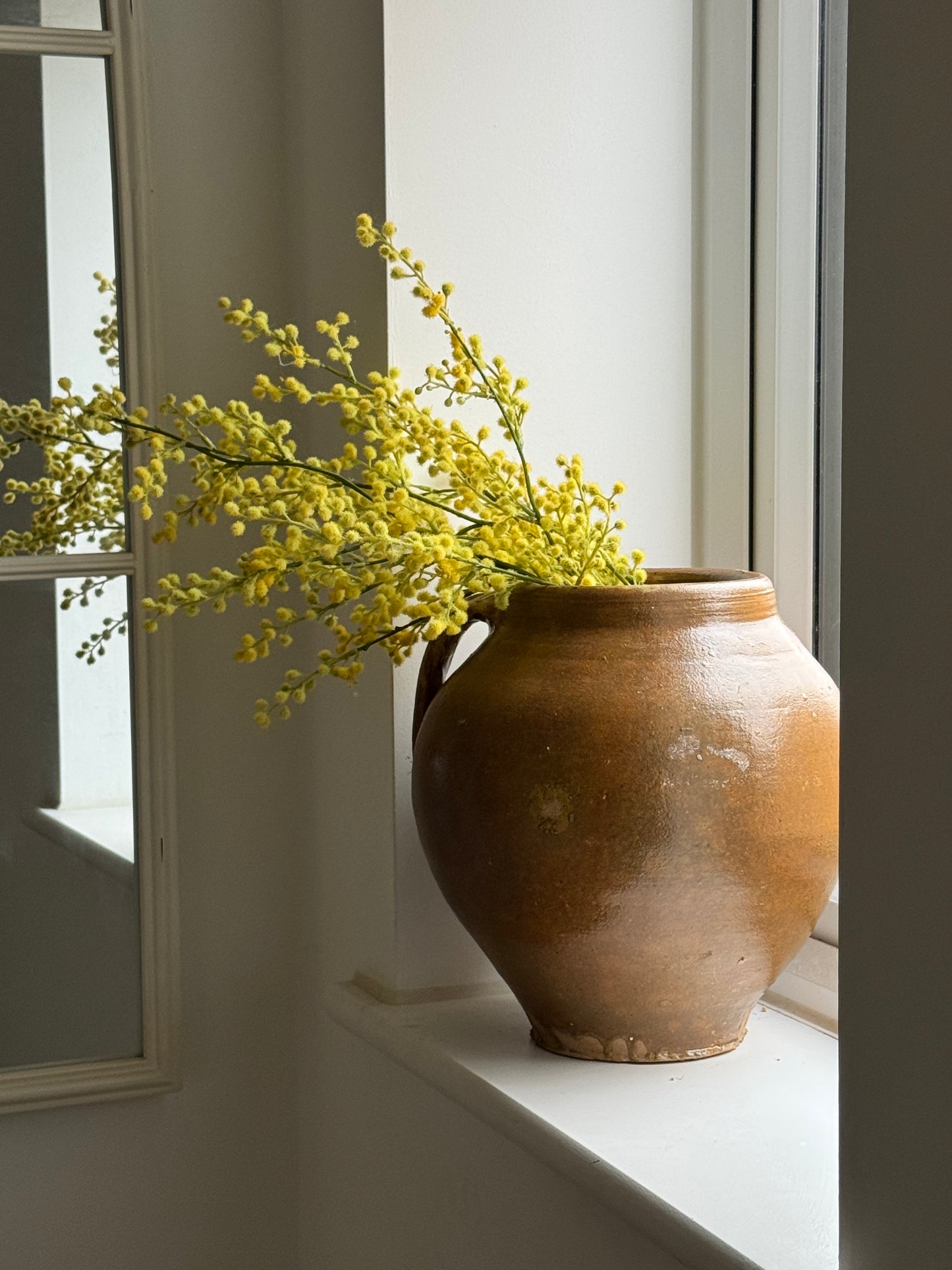 XL Vintage Brown Glazed Rounded Vessel