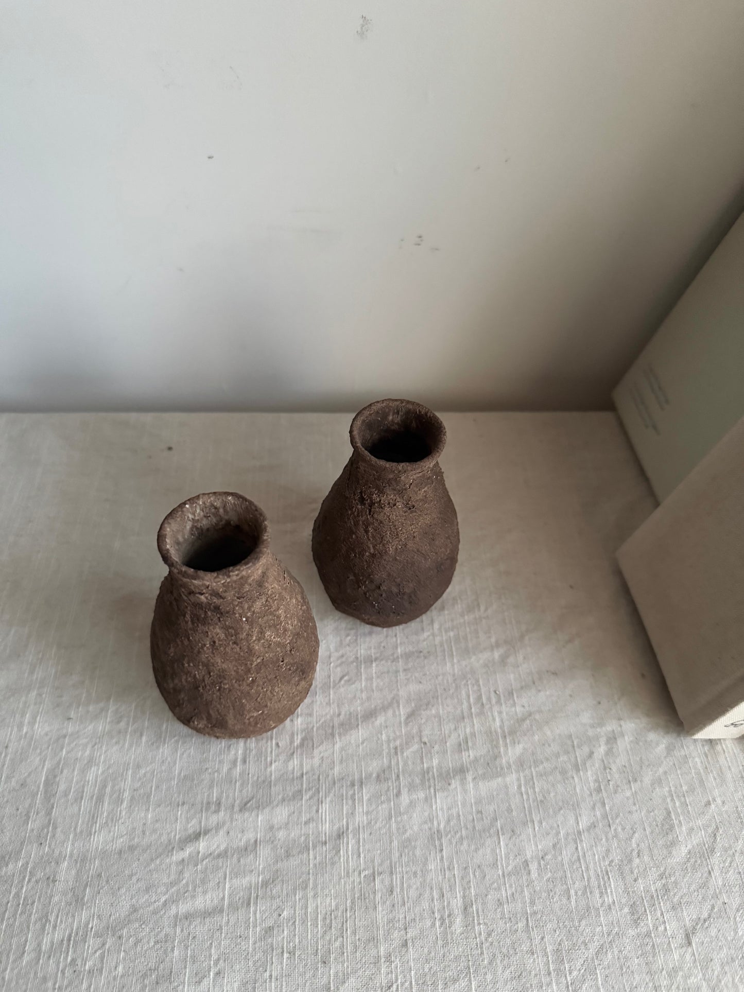 EARTH  | small textured earthy brown tapered vases