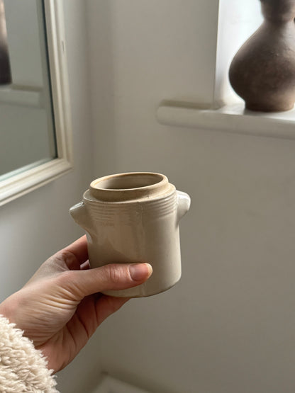 Small Cream French Cofit Pot