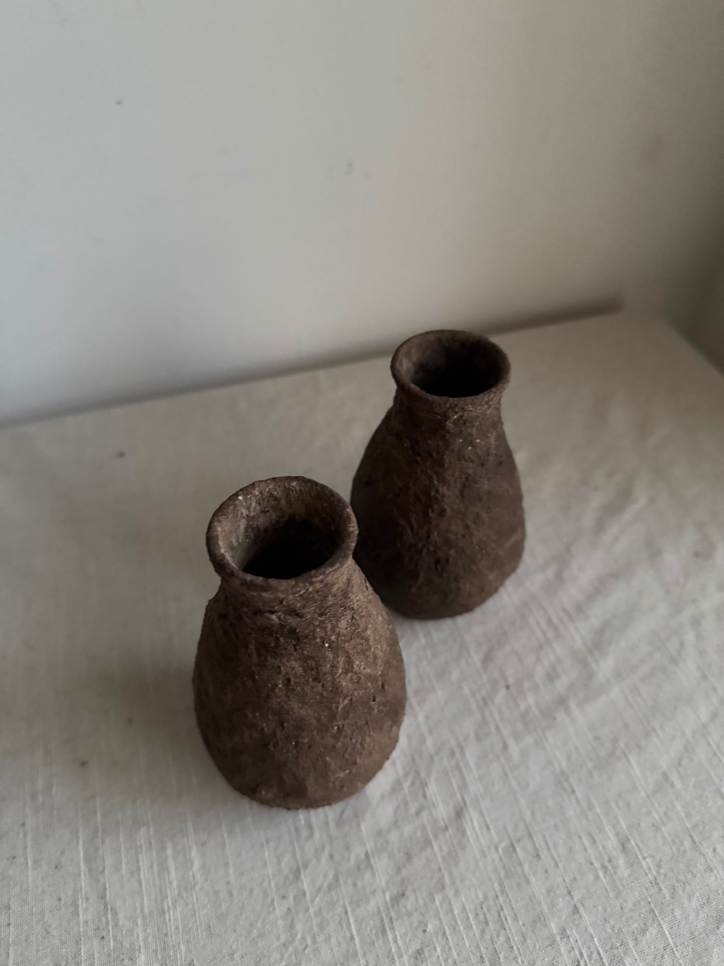 EARTH  | small textured earthy brown tapered vases