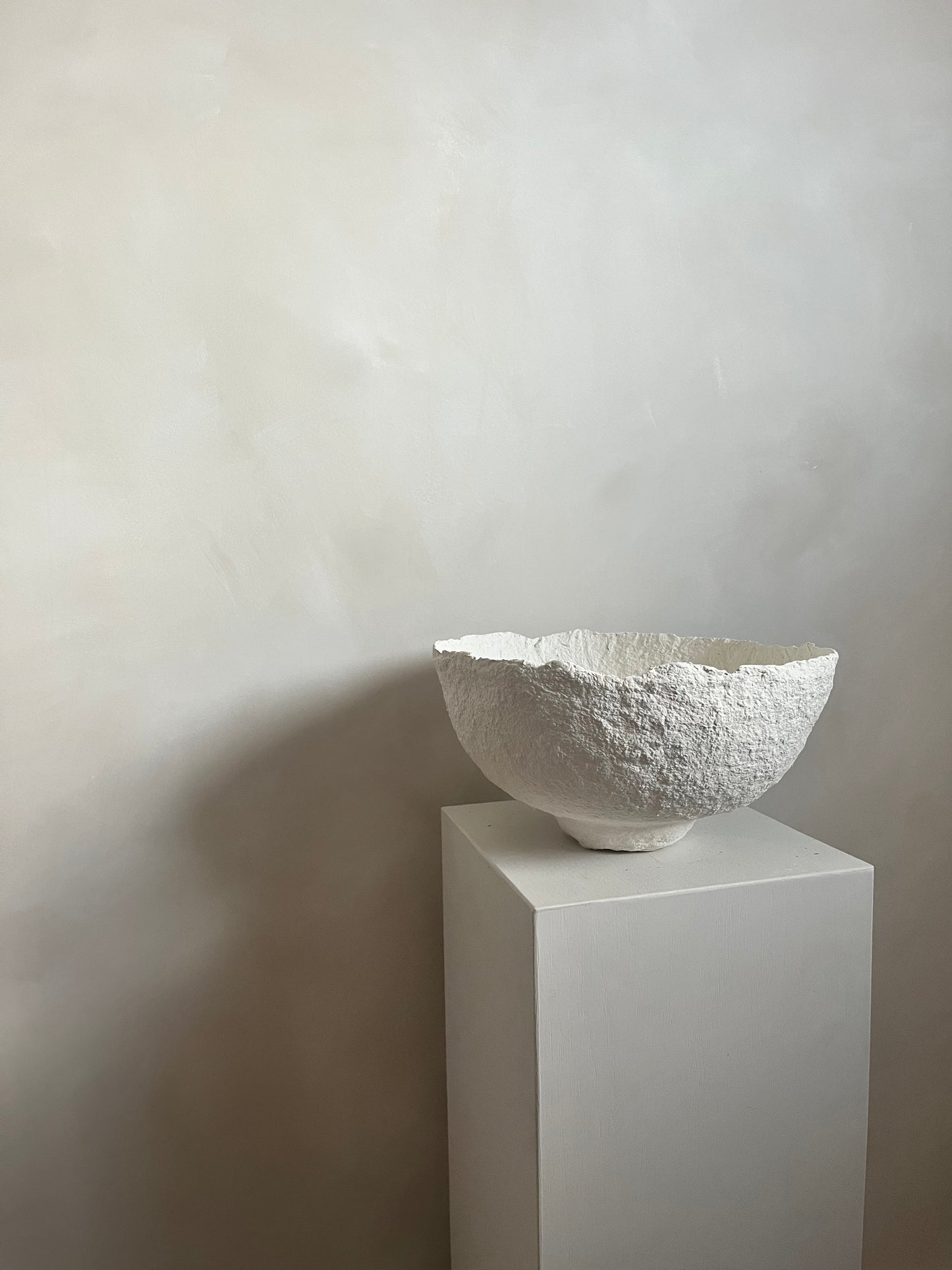 Handmade Papier-maché bowl  |  WHITE