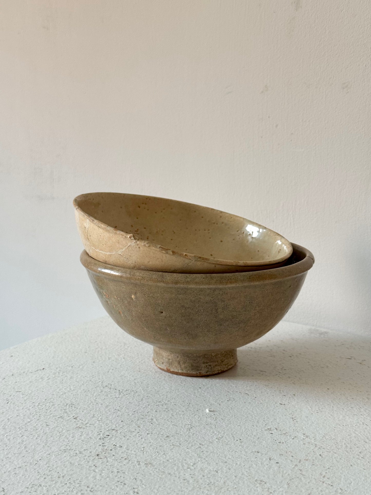 Apricot Beige Vintage Japanese Tea Bowl