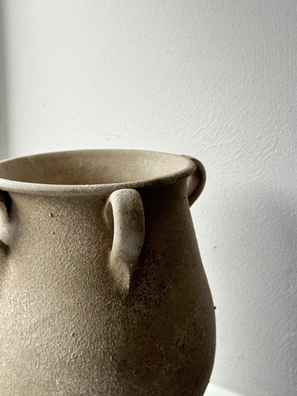 Up-cycled  |  Warm beige stone effect handled pot