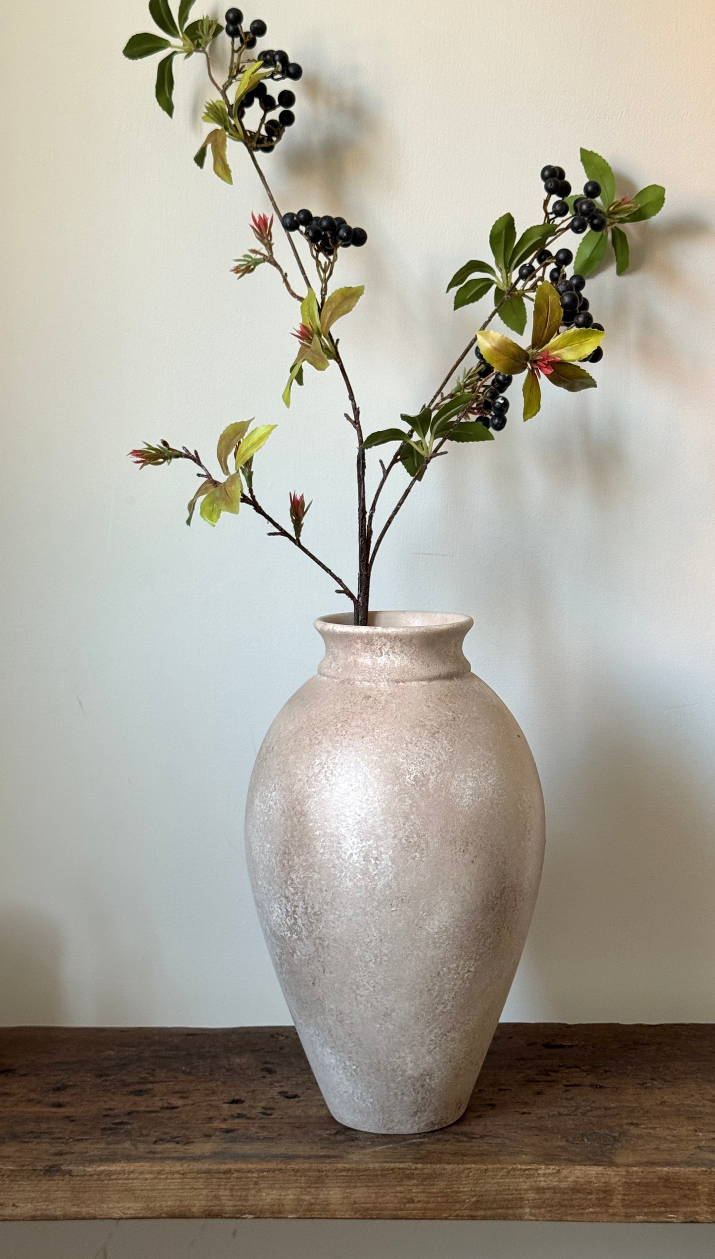 Up-cycled  |  WATERTIGHT warm beige large tapered vase