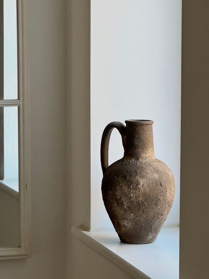 Up-cycled  |  Textured earthy brown handled jug