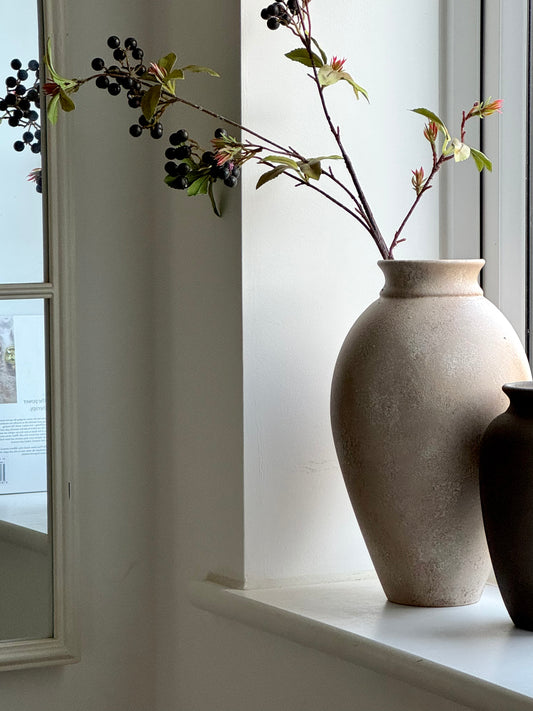 Up-cycled  |  WATERTIGHT warm beige large tapered vase