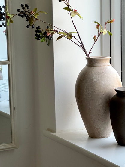 Up-cycled  |  WATERTIGHT warm beige large tapered vase