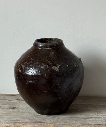 Tapered Earthy Asian Vessel