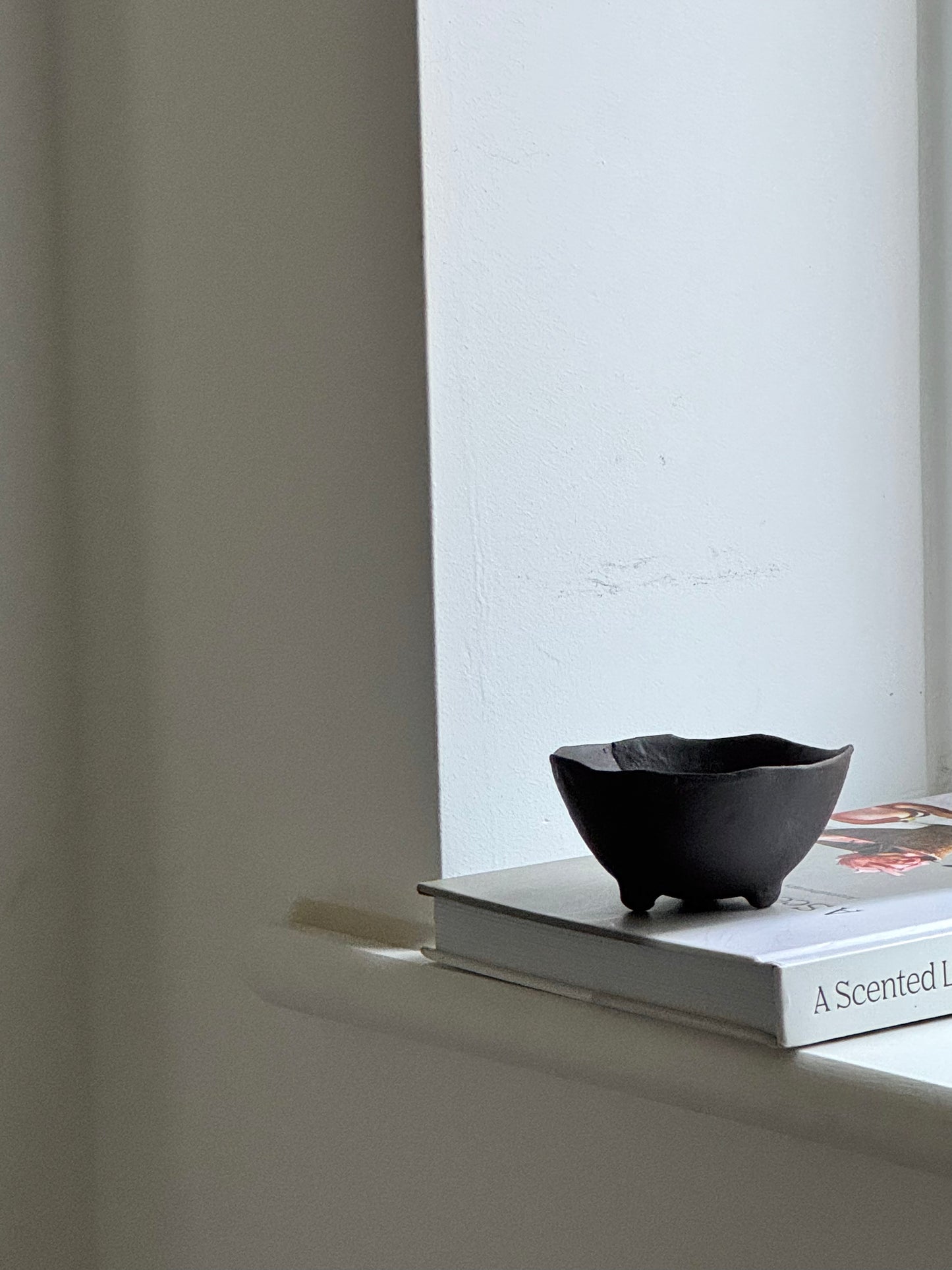 Up-cycled  |   Small wabi-sabi deep brown footed bowl