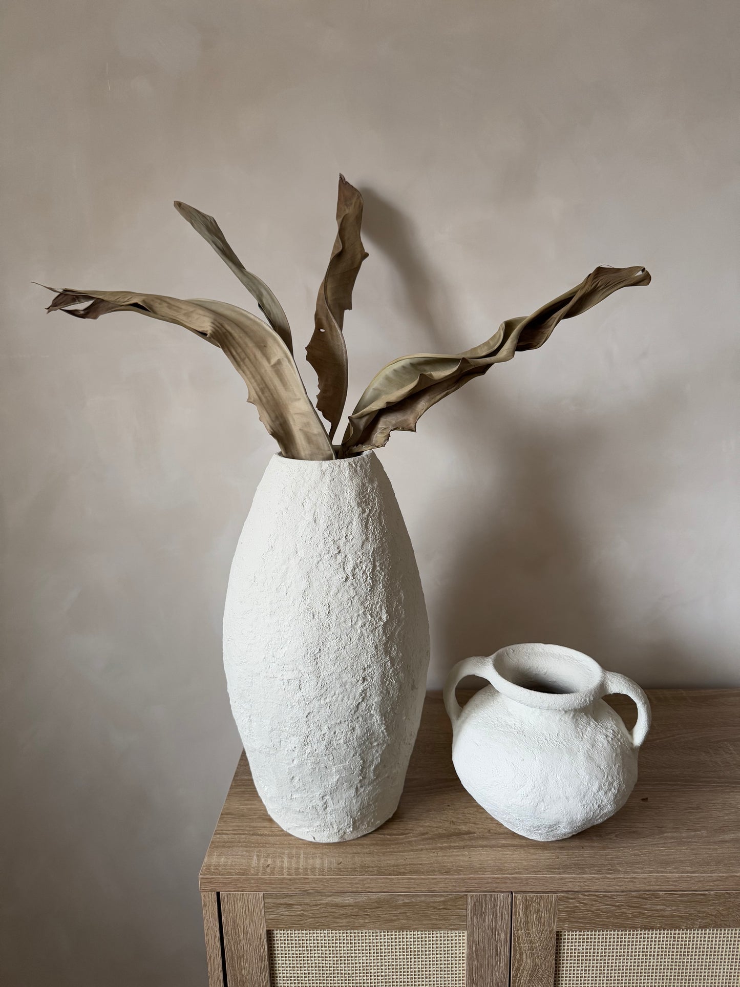 CLOUD  |  textured off-white/light beige double handled vase