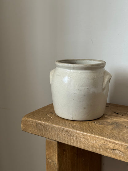 Small Cream French Confit Pot