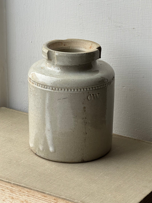 Small Greige Vintage Pot