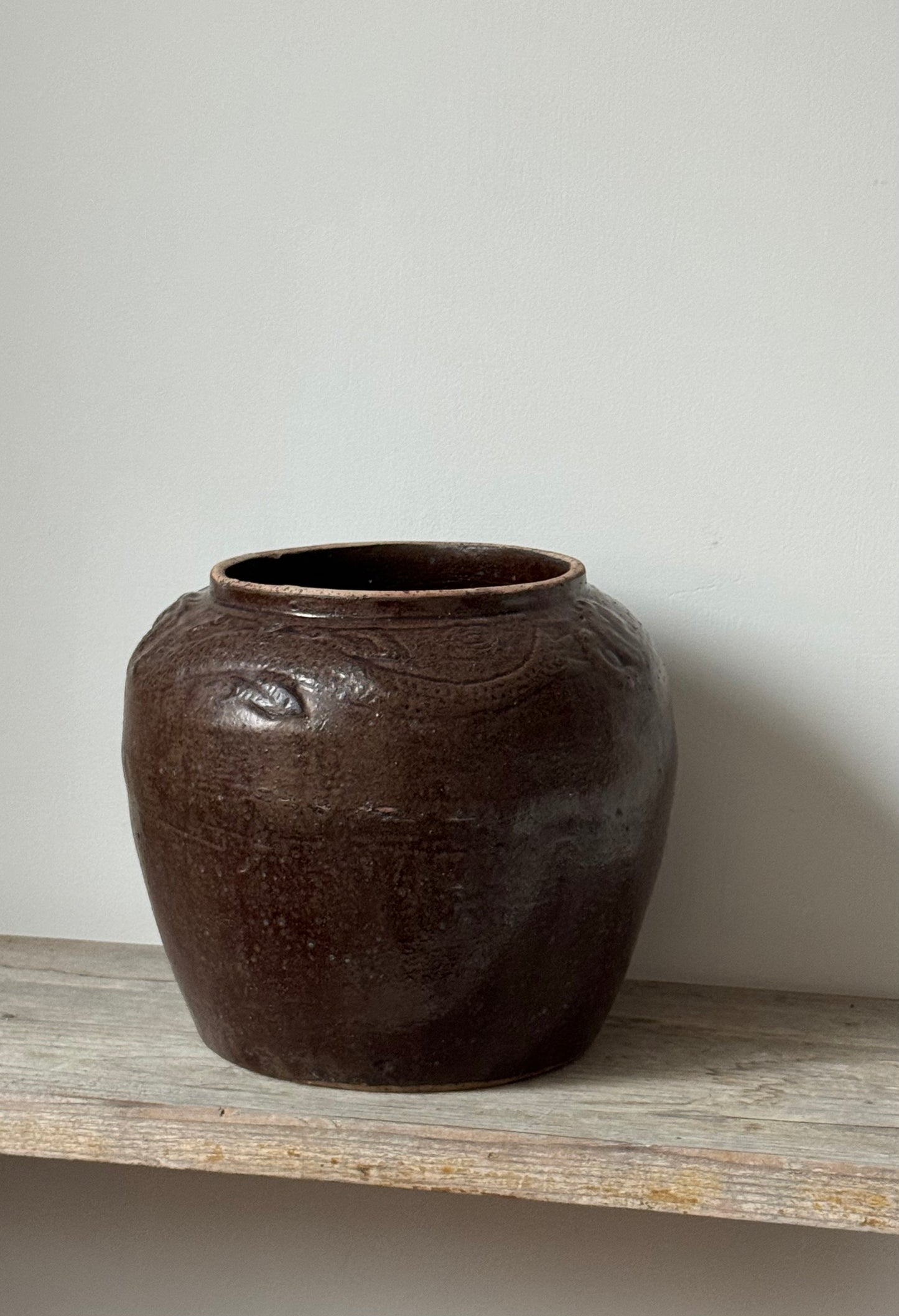 Rounded Rich Brown South Asian Pot