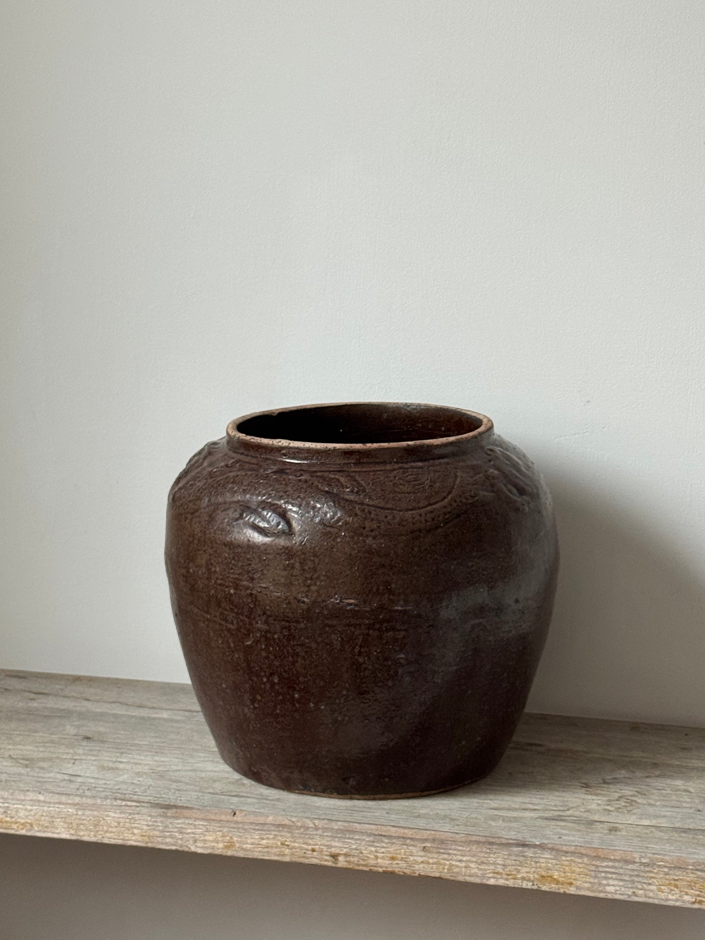 Rounded Rich Brown South Asian Pot