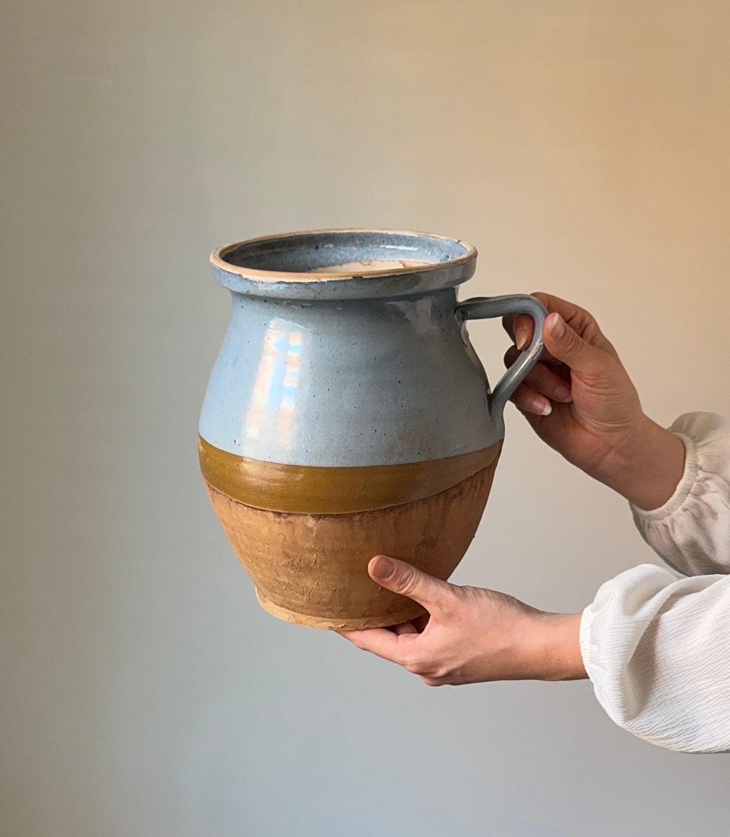 Sky Blue Half Glaze Vessel