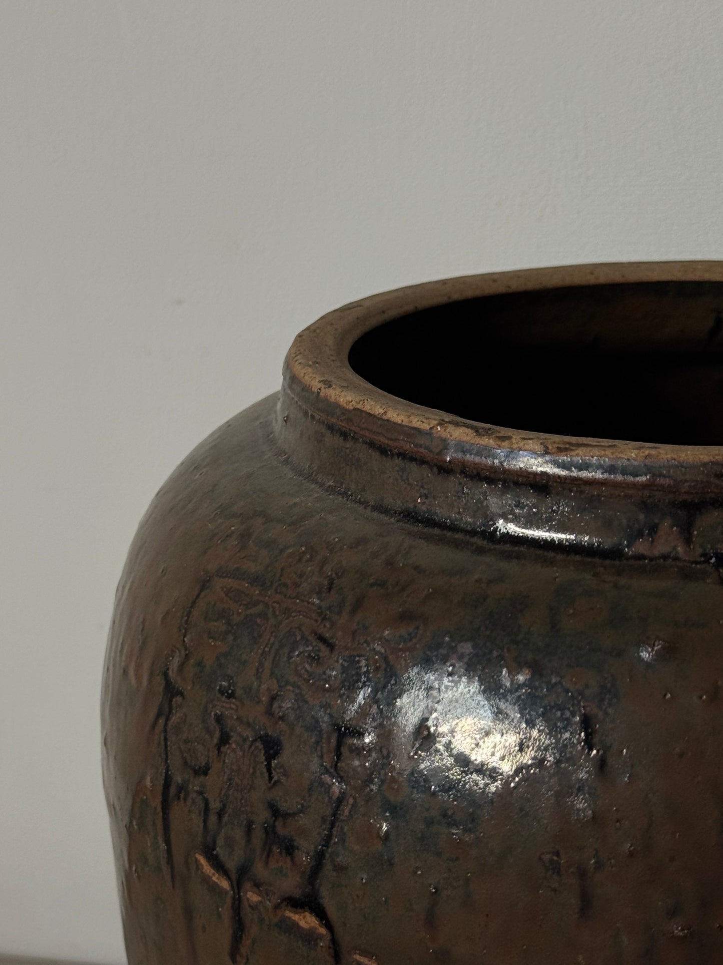 Drip Glaze Large South Asian Pot
