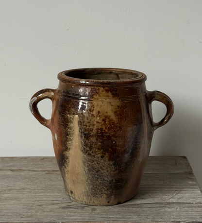Glazed Twin Loop Handled French Pot
