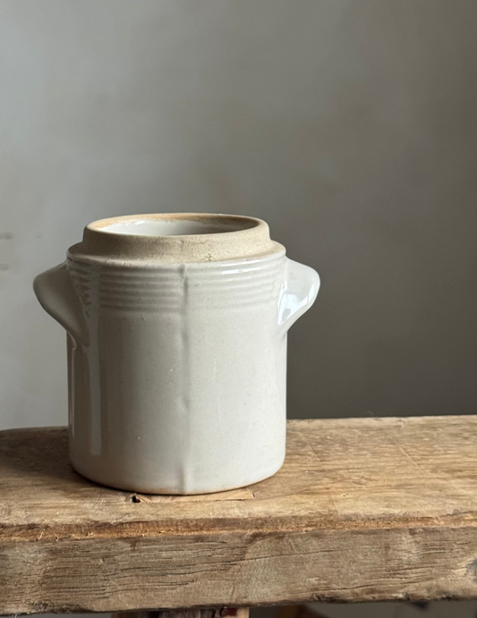 Small Cream French Cofit Pot
