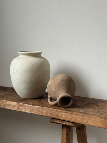 Up-cycled  |  Warm terracotta brown rounded jug vessel