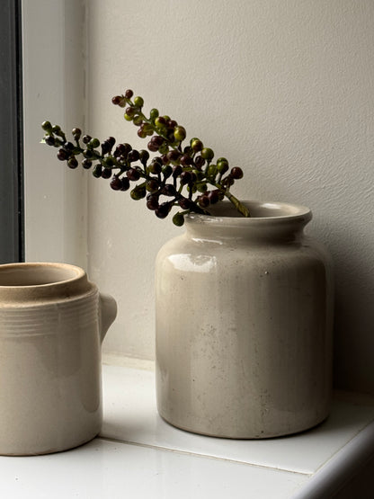 Cream Glazed Vintage French Pot