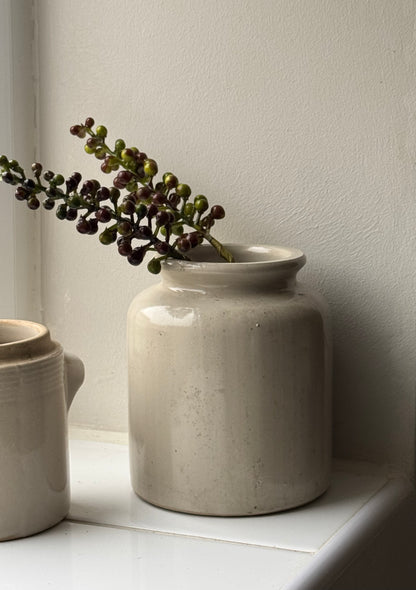 Cream Glazed Vintage French Pot