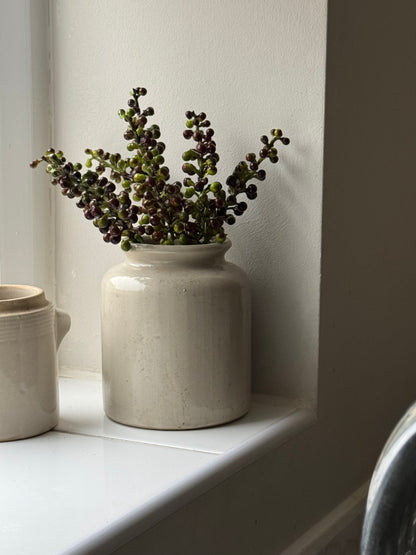 Cream Glazed Vintage French Pot