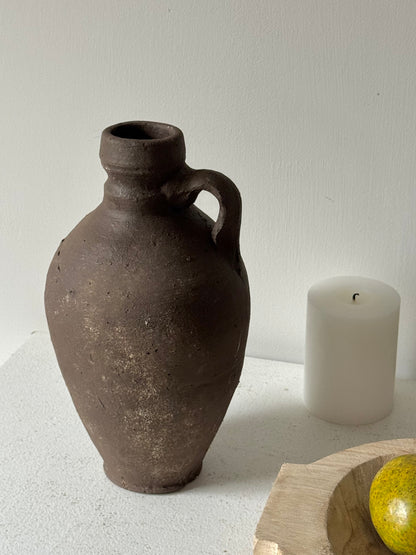 Up-cycled  |  Rich earthy brown handled vessel