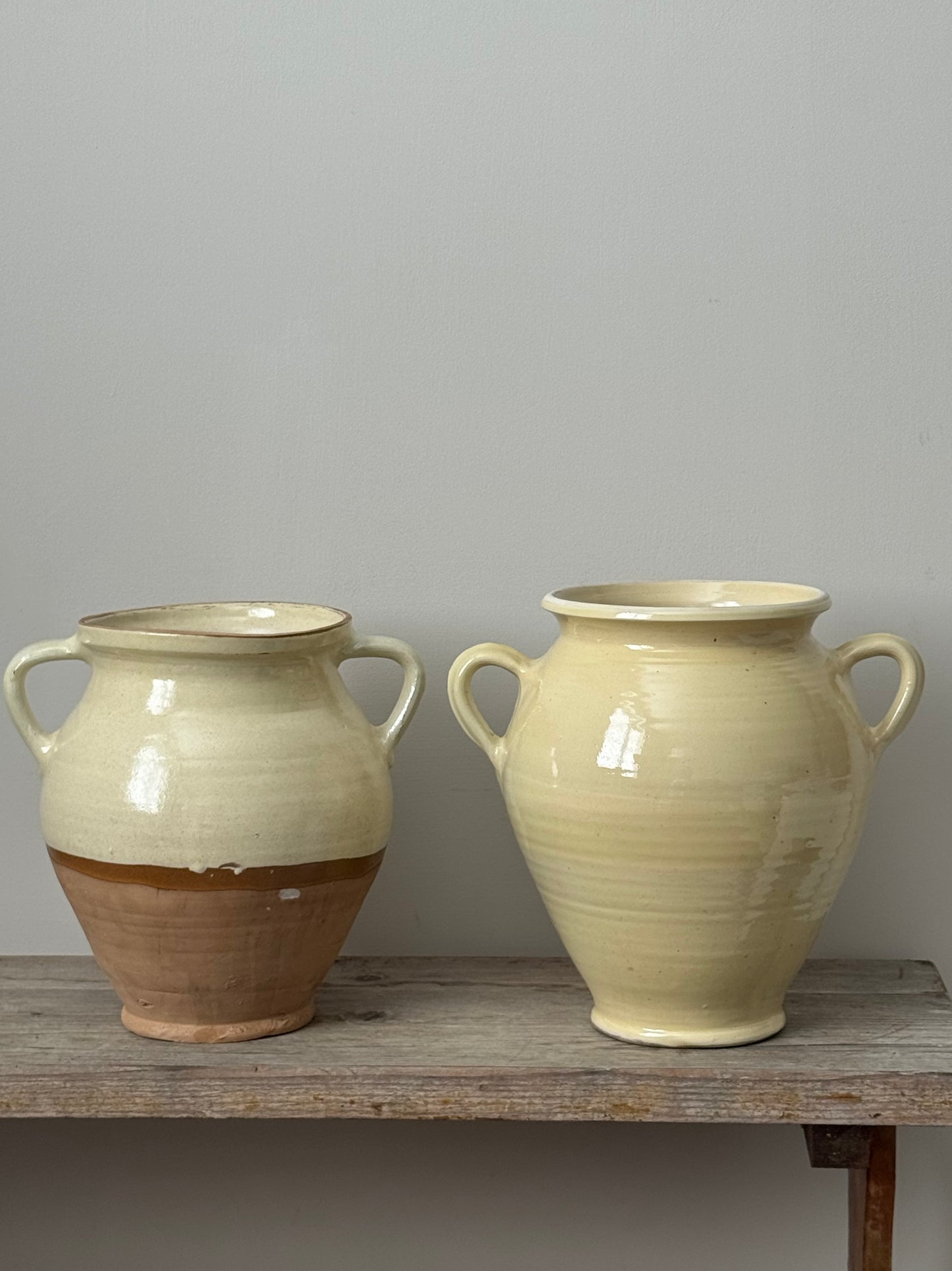 Half Glaze Butter Yellow Urn