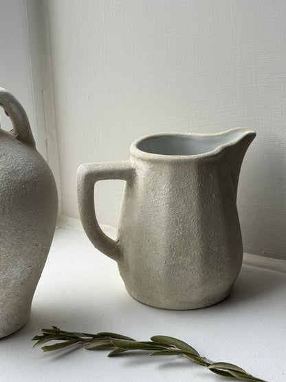 Up-cycled  |  Beige stone effect small angled decorative jug
