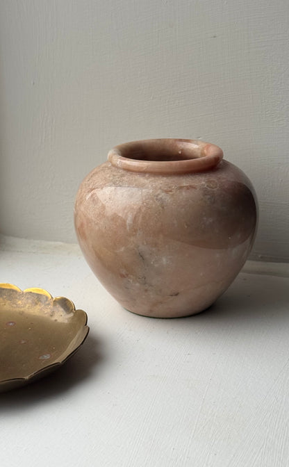 Salmon Beige Small Marble Urn