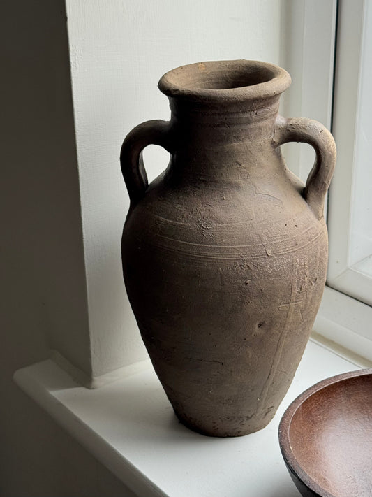 Up-cycled  |  Earthy brown twin handled vessel